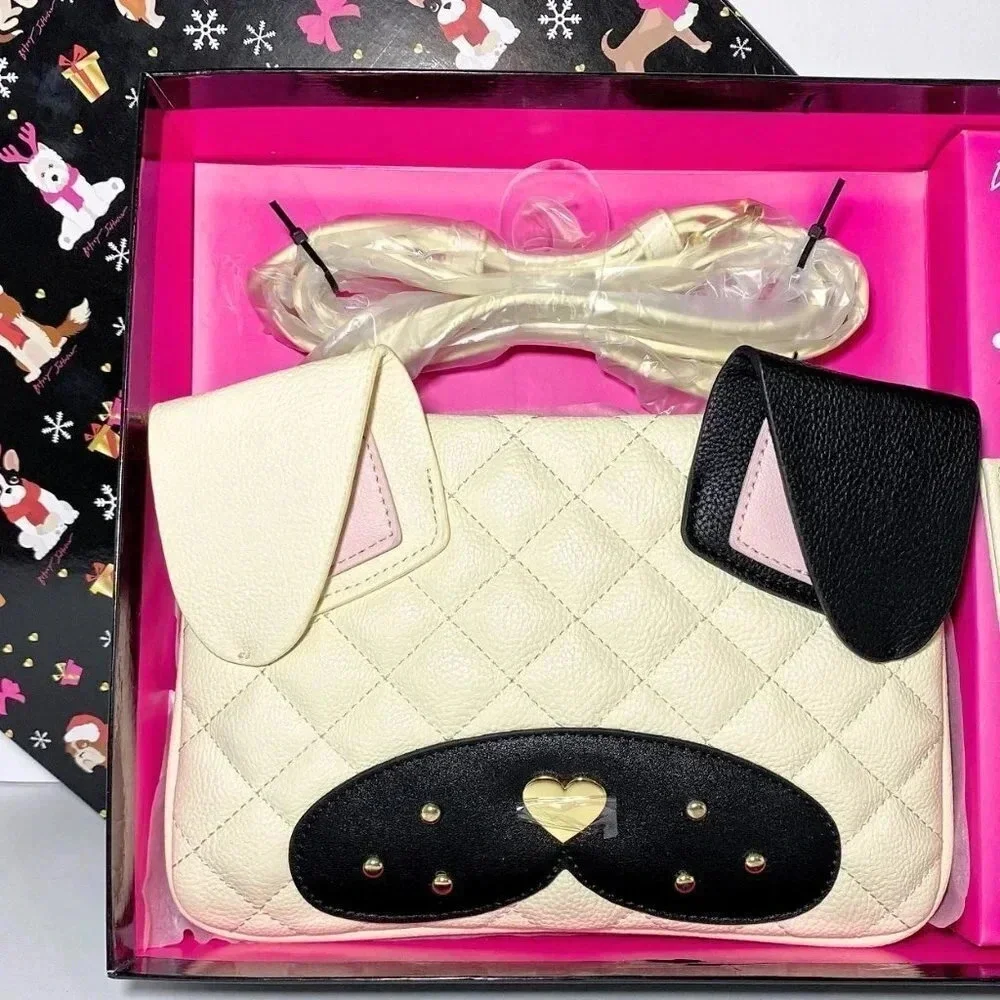 Betsey Johnson Puppy Dog Purse & Key Card Case ID Charm Gift Box